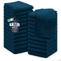 DAN RIVER 24 Pack Cotton Wash Cloths Set for Showering [12x12] Blue Opal