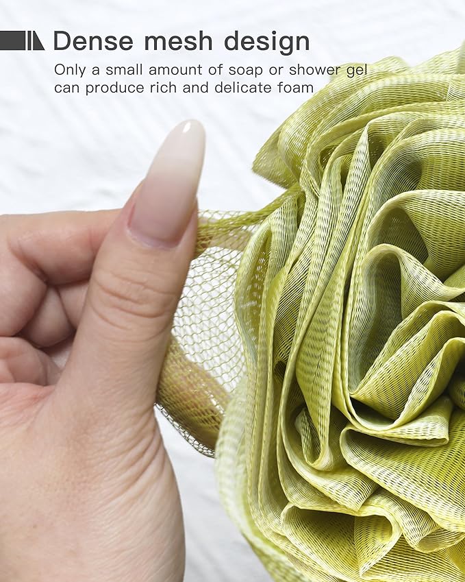 Loofah Sponge 70g, 4 Pack Large Flower Exfoliating Bath Sponge