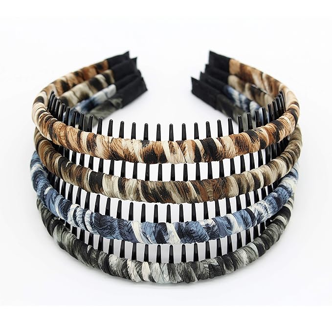 JOBAND Fashion Comfy Headbands - Short Hair Bands (Teeth Comb,Hoop) - Not Easy To Break (4 Colors)