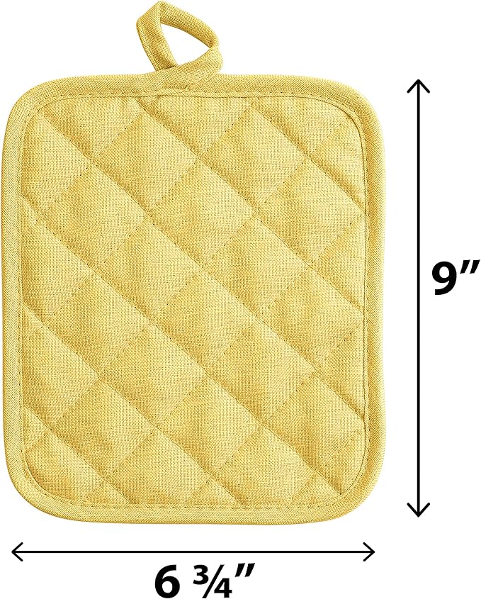 American Linen 8-Pack Heat Resistant Pot Holders & Hot Pads(Sunshine, 4 Pack)