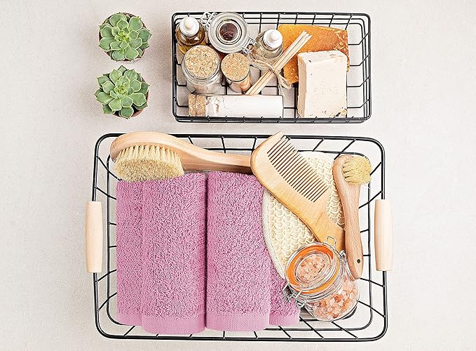 Utopia Towels 24 Pack Cotton Washcloths Set, 100% Ring Spun Cotton, Premium Quality Flannel Face Cloths, Highly Absorbent and Soft Feel Fingertip Towels, Dusty Pink