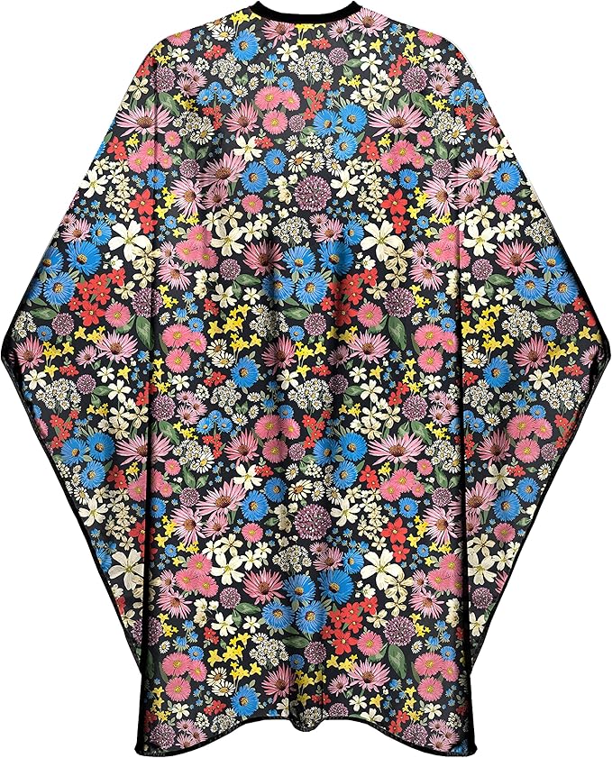 Pelocapa,Salon Cape for Women,Hair Cutting Cape with Snaps,Professional Large Barber Stylist Hairdresser Cape,Waterproof & Light Weight & Machine Washable- 63”× 56”(Flowers)