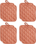 American Linen 8-Pack Heat Resistant Pot Holders & Hot Pads (Coral, 8 Pack)