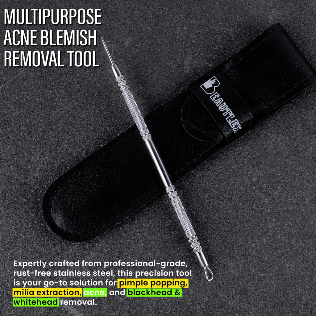 Blackhead Remover Tool and Comedone Extractor Tool. Double Ended Loop & Sharp Pimple Extractor. Stainless Steel Professional Blemish Extractor Tool for Acne