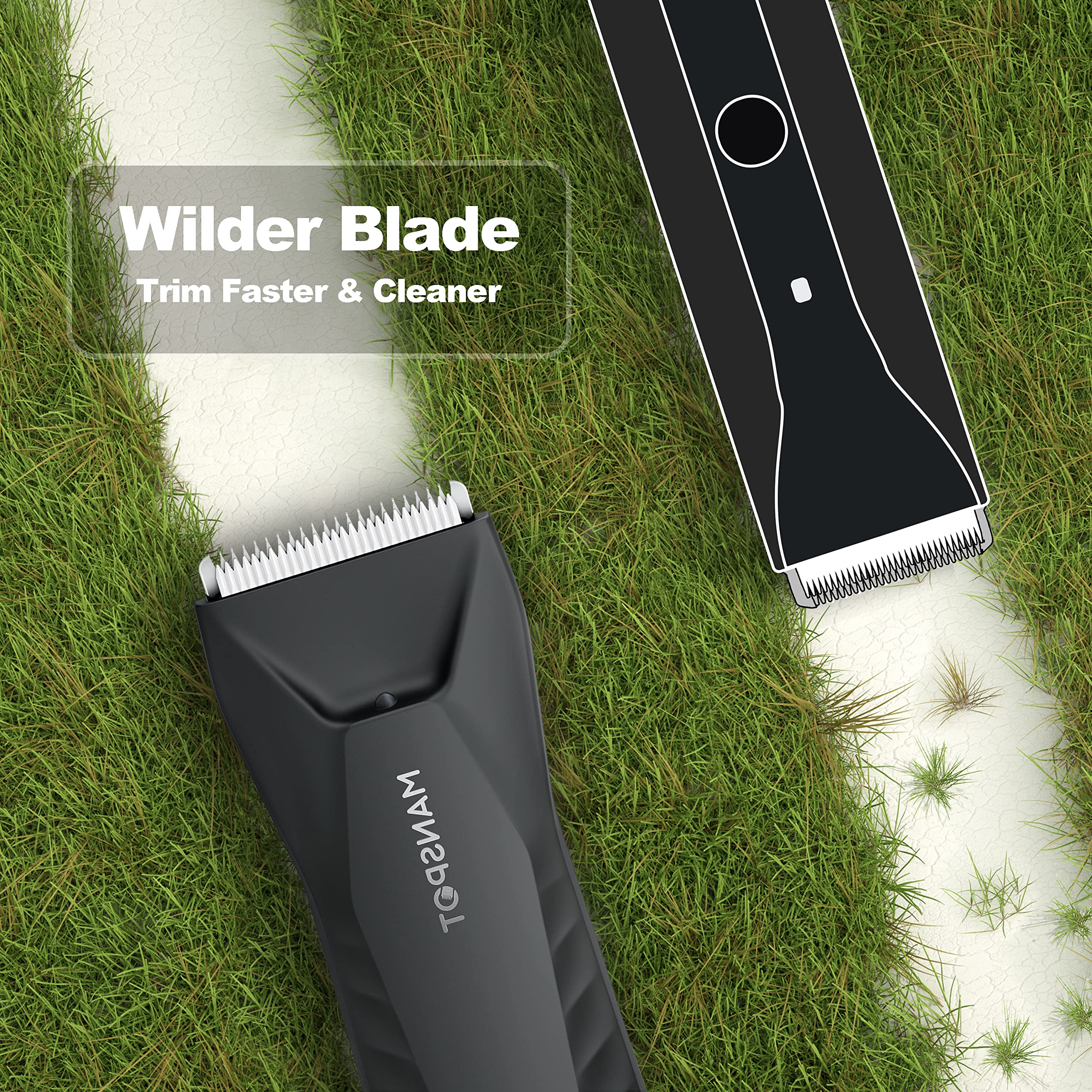 MANSPOT Manscape Body & Groin Hair Trimmer for Men, Electric Pubic Trimmer