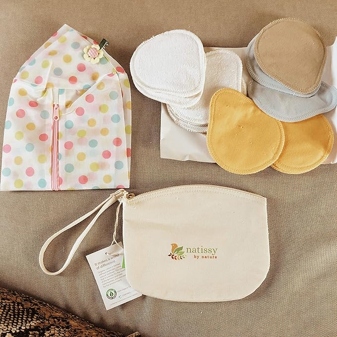Mesh Laundry Bag, Big Enough to Wash Reusable Sanitary Pantyliners, Menstrual Towels, Makeup Remover Pads, Washable Nursing Pads together with other items; Never again lost in the washing machine