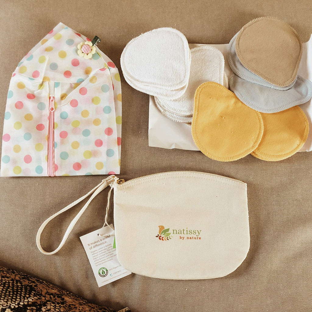 Mesh Laundry Bag, Big Enough to Wash Reusable Sanitary Pantyliners, Menstrual Towels, Makeup Remover Pads, Washable Nursing Pads together with other items; Never again lost in the washing machine