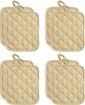 American Linen 8-Pack Heat Resistant Pot Holders & Hot Pads (Sand, 8 Pack)