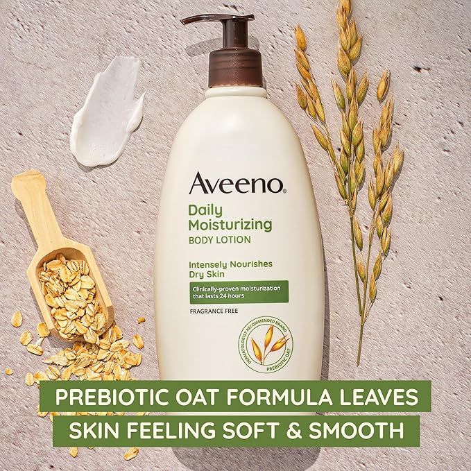 Aveeno Sheer Hydration Fragrance-Free Daily Moisturizing Lotion with Prebiotic Oat for Dry Skin, Lightweight, Fast-Absorbing Body Moisturizer Nourishes Skin with 48-hour Moisture, 12 fl. oz