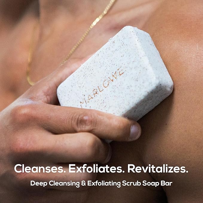 MARLOWE. Body Scrub Soap, Exfoliating Soap Bar, Sage + Fir, 7 oz (6 Bars)