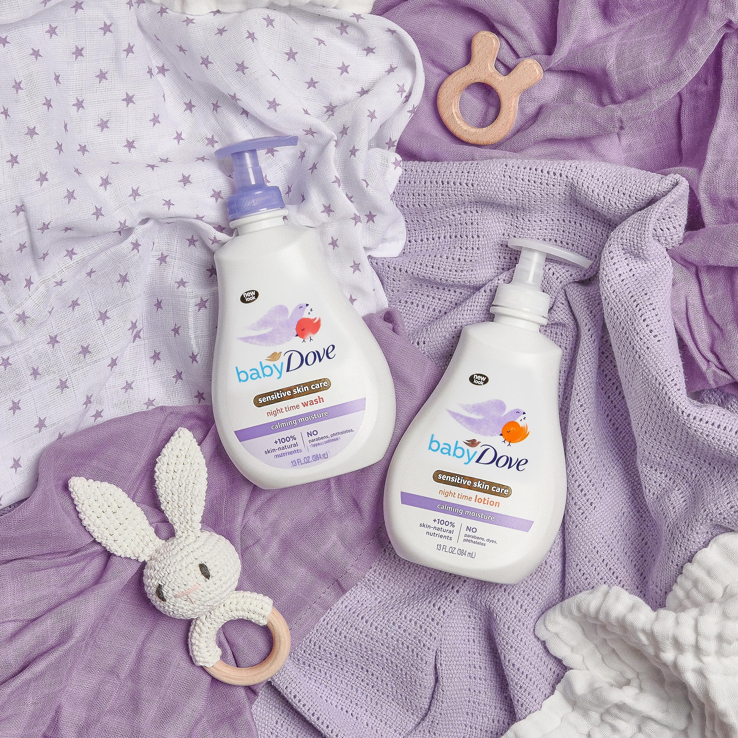 Baby Dove Sensitive Skin Care Baby Wash Calming Moisture For a Calming Baby Bath Wash Hypoallergenic and Tear-Free, Washes Away Bacteria 13 fl oz